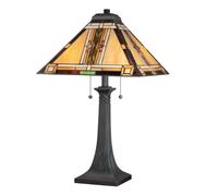 Designix Lampe de Table Navajo Tiffany Bronze, 63 cm | Abat-jour en verre