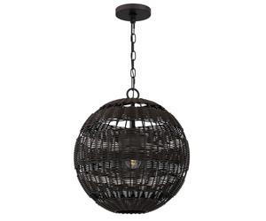 Designix Lindendale Suspension Luminaire Bronze en Rotin | Culot E27
