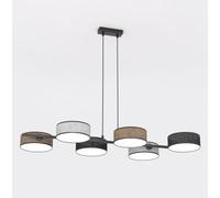 Designix Lunranano Suspension Îlot Tube 6 Sources E14 Métal | Hauteur Réglable