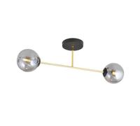 Designix Plafonnier LED Verro Boule en Verre Graphite Noir | 2 Sources E14