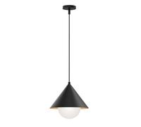 Designix Remyck Suspension Luminaire Noir Mat E27 | Abat-jour Conique