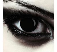 DESIGNLENSES lentilles de couleur complètement noir pour halloween costume de sorcière, 1 paire (2 pcs), sans correction + étui à lentilles "Blind Black"