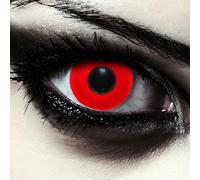 DESIGNLENSES lentilles de couleur complètement rouge pour halloween costume de vampire, 1 paire (2 pcs), sans correction + étui à lentilles "Blood Eye"