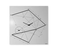dESIGNoBJECT horloge murale TIME LINE (Gris métallisé - Tôle coupée au laser)