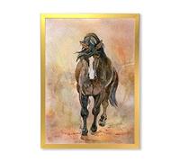 DesignQ Art mural encadré représentant un cheval châtaignier II