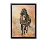 DesignQ Art mural encadré représentant un cheval châtaignier II