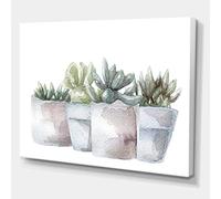 DesignQ Cactus and Succulent House Plants III Farmhouse Toile murale