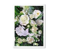 DesignQ Décoration murale encadrée Bouquet of White Roses