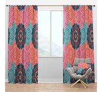 DesignQ Panneau de Rideaux occultants Style bohème et éclectique avec éléments décoratifs Arabes Vintage