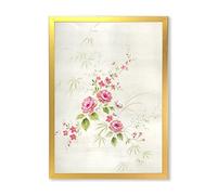 DesignQ Pyramid International Décoration murale encadrée Motif floral rétro II