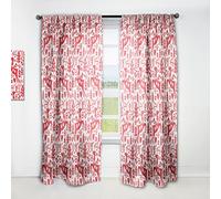 DesignQ Rideaux « Raindeed with Little Birds and Christmas Tree »