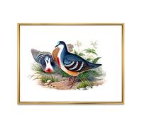 DesignQ Vintage Birds In The Wild IV Impression sur toile encadrée traditionnelle