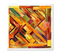 DesignQ Voyages To Inner Paint II Décoration murale encadrée moderne et contemporaine Cadre blanc 91,4 x 91,4 cm