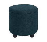 Designs4Comfort Pouf de rangement rond avec couvercle réversible