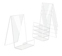 DesignSter 5PCS support de livre acrylique transparent, étagère acrylique transparente, table de support de livre pour afficher des livres, des cahiers, des albums d'images, des livres d'images