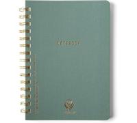 DesignWorks Ink Cahier à spirale double (format A5-15,2 x 21 cm), Genévrier
