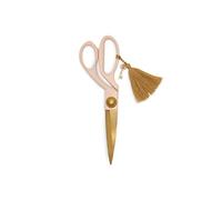 DesignWorks Ink Ciseaux élégants en acier inoxydable rose et doré de 19,7 cm avec breloque et pompon pour couper du papier, du tissu, des travaux manuels - Fournitures décoratives polyvalentes