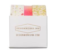 Designworks Ink Lot de 3 rubans adhésifs Washi décoratifs pour scrapbooking, journaux et planificateurs, papier, funky