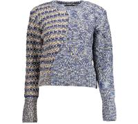 Desigual 22WWJF83_BLU_5001 : Blouse vivante avec détails contrastés et col rond en bleu-jaune - Style Highlight pour : Taille - L Taille : L