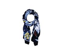 Desigual 24WAWA12/5000 Fou Denim Flowers Foulard rectangulaire pour femme Motif fleurs, bleu marine, taille unique