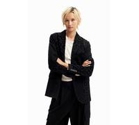 Desigual Ame_sici Blazer tissé pour Femme, Noir, Taille