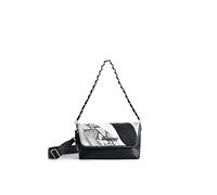 Desigual Bag_Patch Psico Snake Ven 2000 Black, Sac à Dos Noir Femme, Taille Unique