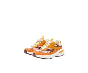 Desigual Baskets en Cuir à écusson Orange -Hauteur de la Semelle compensée 6,5cm