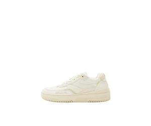 Desigual Baskets en Cuir rétro Blanc -Hauteur de la Semelle compensée 5cm
