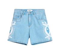 Desigual - Bermuda en jean avec broderies - Femme - Shorts - Bleu - Taille: 36 FR