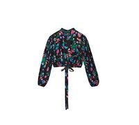 Desigual Blouse à Manches Longues T-Shirt, Noir, M Femme