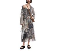 Desigual Bretelles en Tricot pour Femme Robe, Blanc, Taille