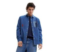 Desigual CAM_Bernardino 5005 Denim RAW T-Shirt, Blue, M pour des Hommes