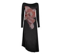 Desigual - Camy Long Patterned Dress - Femme - Robes - Noir - Taille: 36 FR