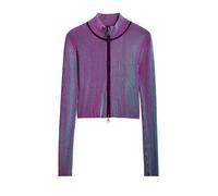 Desigual Cardigan bleu ciel / lie de vin / violet rouge, Taille XL