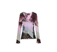 Desigual Cardigan olive / vert pastel / violet clair / lie de vin, Taille L