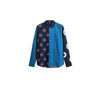Desigual Chemise azur / bleu foncé / rouge / blanc, Taille M