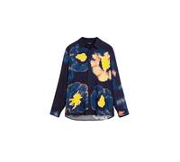 Desigual Chemise bleu marine / bleu cobalt / jaune clair, Taille XL