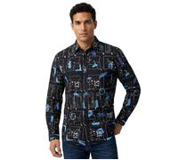 Desigual - Chemise imprimée noire Damian pour homme S