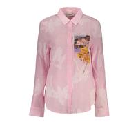 Desigual - Chemise Longue Rayée - Femme - Blouses et Chemises - Rose - Taille: 40 FR