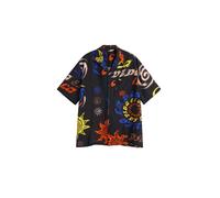 Desigual Chemise nude / jaune clair / rouge feu / noir, Taille M