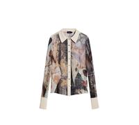 Desigual Chemisier marron / pêche / blanc, Taille S