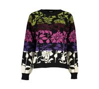 Desigual - Chic Pull Noir à Manches Longues et Détails Contrastés - Femme - Pulls - Multicolore - Taille: 44 FR