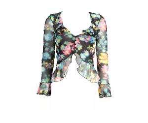 Desigual - Chic T-shirt à Manches Longues Col en V - Femme - Blouses et Chemises - Multicolore - Taille: 44 FR