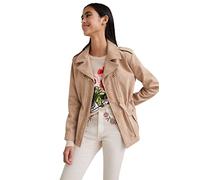 Desigual CHAQ_AMAR Veste en Cuir synthétique, Marron, Taille L Femme