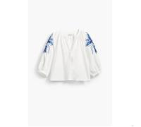 Desigual Cratos - Blouse femme manches longues col rond blanche XL