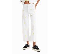 Desigual Denim_Ideas 1030 Pantalon décontracté, Blanc, 36 Femme