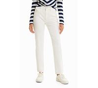 Desigual Denim_octubre 1000 Pantalon décontracté, Blanc, 44 Femme