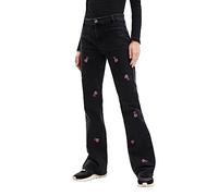Desigual Denim_vidin Pantalon décontracté, Noir, 44 Femme