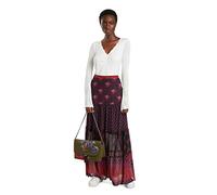 Desigual FAL_splasha Jupe, Rouge, Taille S Femme