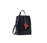 Desigual Femme Back_Demi Logo Chester Accessoires : Sac à dos en polyuréthane, Taille M, Noir, Taille unique